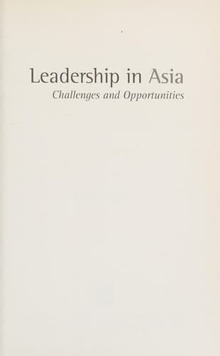 Cover image for Leadership in Asia