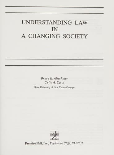 Cover image for Understanding law in a changing society