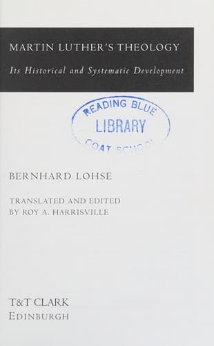 Cover image for Martin Luther's theology