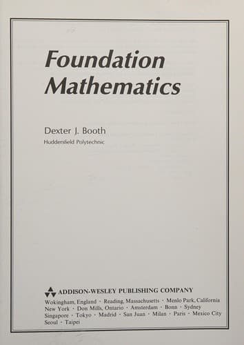 Cover image for Foundation mathematics