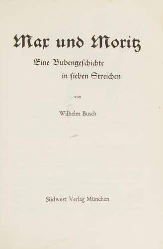 Cover image for Max und Moritz