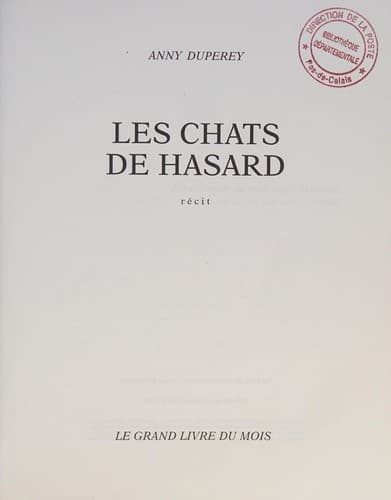 Cover image for Les chats de hasard