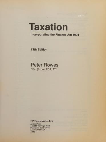Cover image for Taxation (Complete Course Texts)