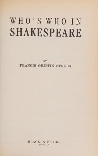 Cover image for Who's who in Shakespeare