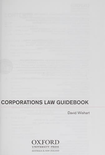 Cover image for Corporations law guidebook