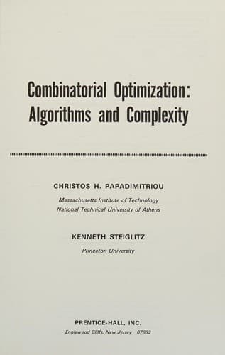 Cover image for Combinatorial optimization