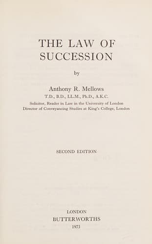 Cover image for The law of succession