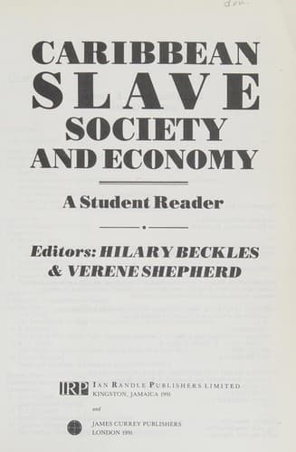 Cover image for Caribbean slave society and economy