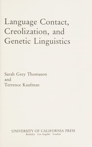 Cover image for Language contact, creolization, and genetic linguistics