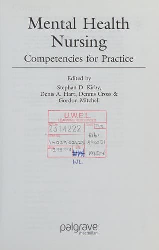Cover image for Mental health nursing