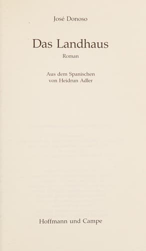 Cover image for Das Landhaus