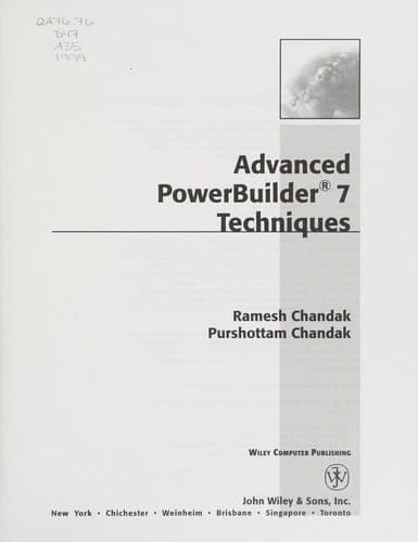 Cover image for Advanced PowerBuilder 7 techniques