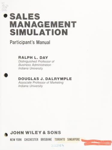 Cover image for Sales Management Simulation