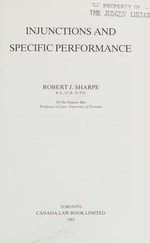 Cover image for Injunctions and specific performance