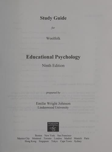 Cover image for Study guide for Woolfolk educational psychology