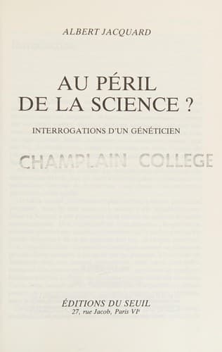 Cover image for Au péril de la science?