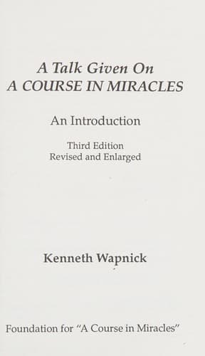Cover image for A talk given on a Course in miracles