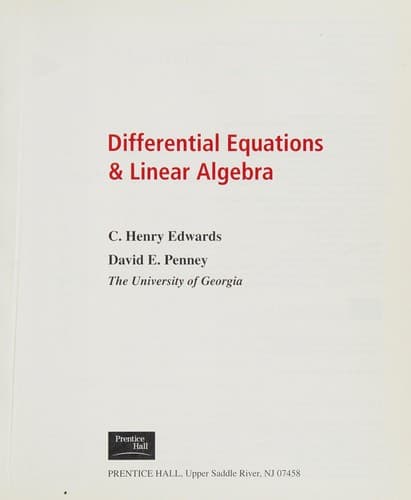 Cover image for Differential equations & linear algebra