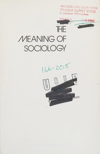 Cover image for The meaning of sociology