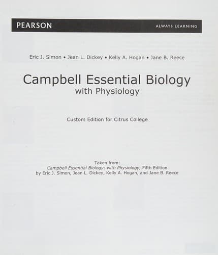 Cover image for Campbell essential biology with physiology
