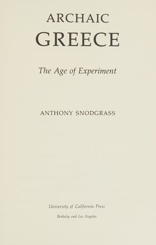 Cover image for Archaic Greece