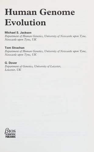 Cover image for Human genome evolution