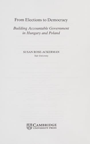 Cover image for From Elections to Democracy