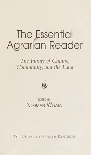 Cover image for The essential agrarian reader