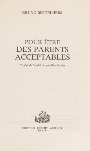 Cover image for Pour être des parents acceptables