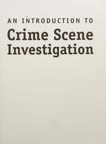 Cover image for An introduction to crime scene investigation