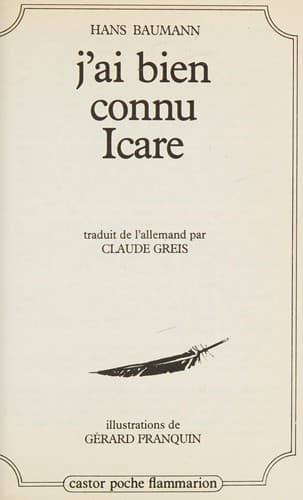 Cover image for J'ai bien connu Icare