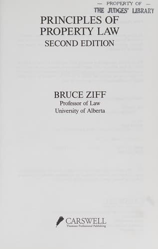 Cover image for Principles of property law