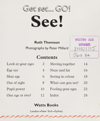 Cover image for Seeing (Get Set, Go!)