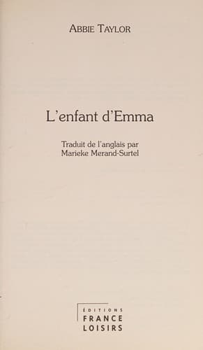 Cover image for L'enfant d'Emma