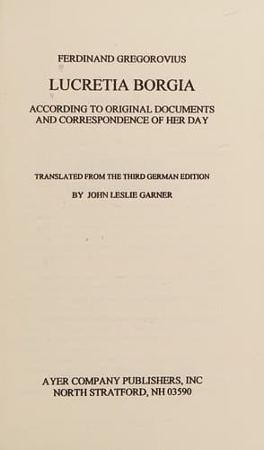 Cover image for Lucretia Borgia