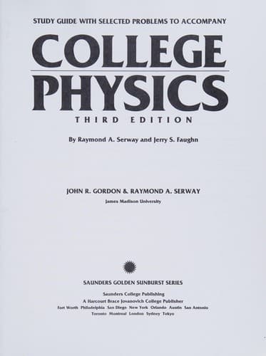 Cover image for College Physics, Study Guide