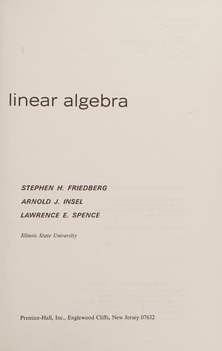 Cover image for Linear algebra