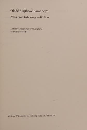 Cover image for Writings on technology and culture