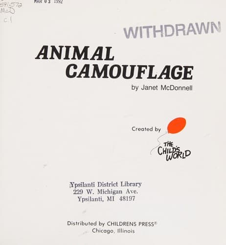 Cover image for Animal camouflage