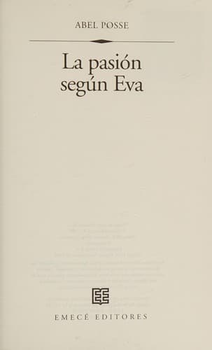 Cover image for La pasión según Eva