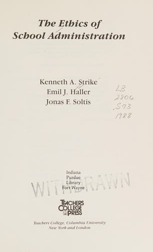 Cover image for The ethics of school administration