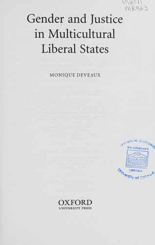 Cover image for Gender and justice in multicultural liberal states