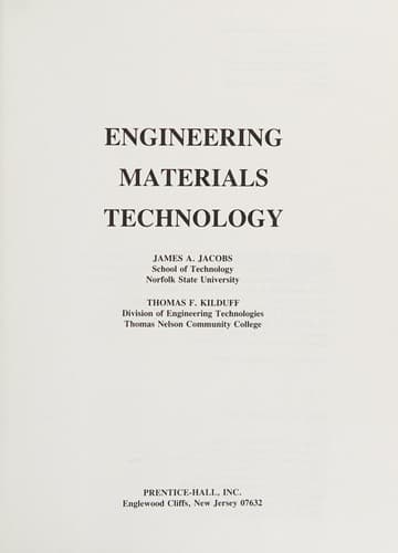 Cover image for Engineering materials technology
