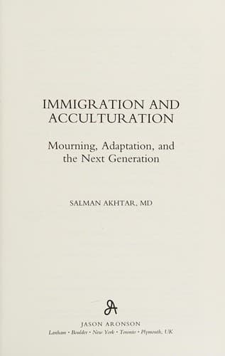 Cover image for Immigration and acculturation