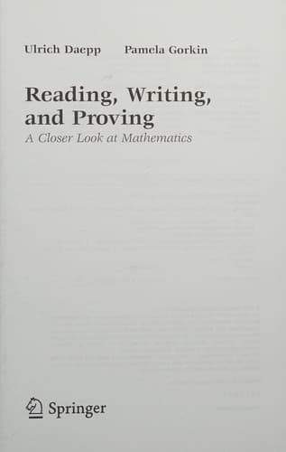 Cover image for Reading, writing, and proving