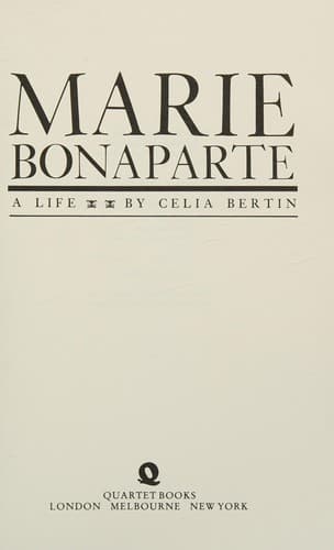 Cover image for Marie Bonaparte