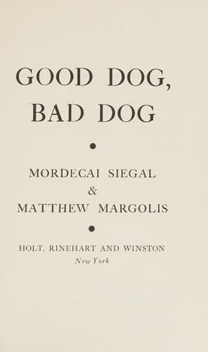 Cover image for Good dog, bad dog