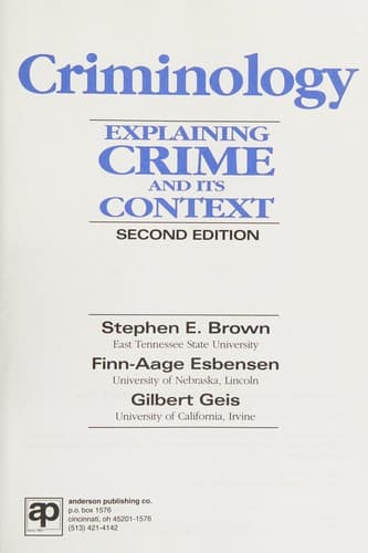 Cover image for Criminology