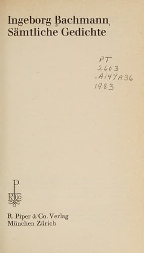 Cover image for Sämtliche Gedichte