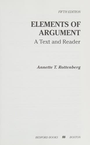 Cover image for Elements of argument